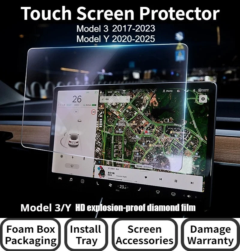 

Touch Screen Protector for Tesla Model 3 2019-2023 Model Y 2020-2025 15 Inch Center Control Tempered Glass Film Navigation