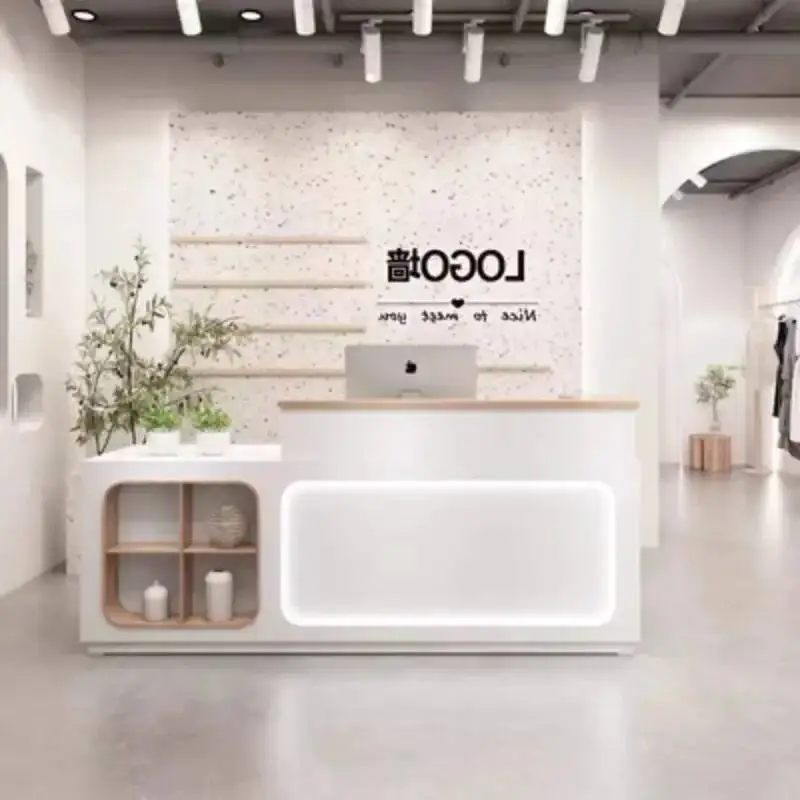 

Cash Luxury Reception Light Desks Register Pharmacy Restaurant Reception Desks Small Lacquer Balcao De Loja Salon Furniture