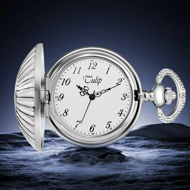Elegant Shell Shape Mechanical Pocket Watch With a unique shell shape and a beautiful dial, this is a pocket watch that is well