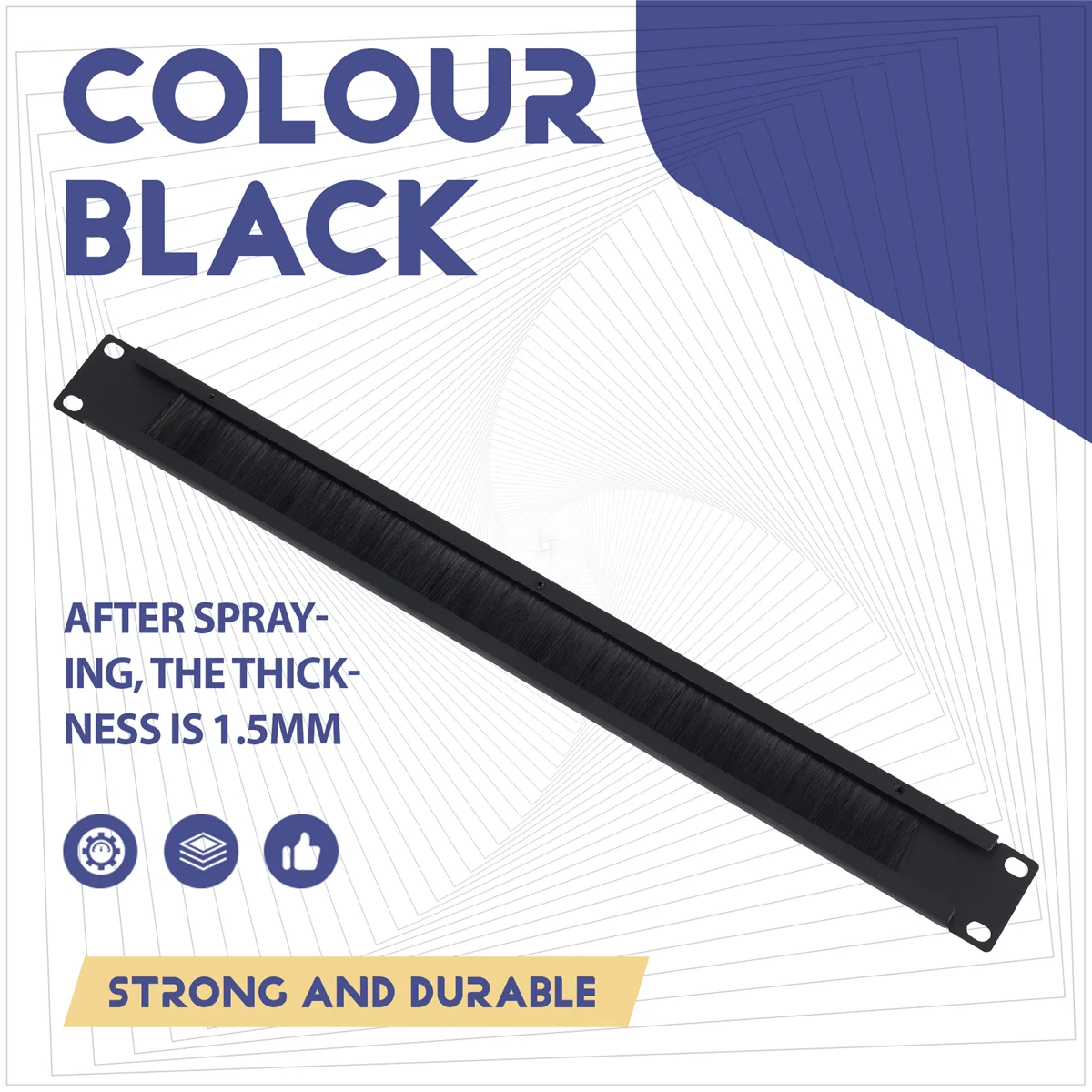 A99T1 Buah 1U 19 Inci RACK MOUNT Blanking Plate Rack Mounting Blank Network Brush Panel Server Kabinet Manajemen Kabel