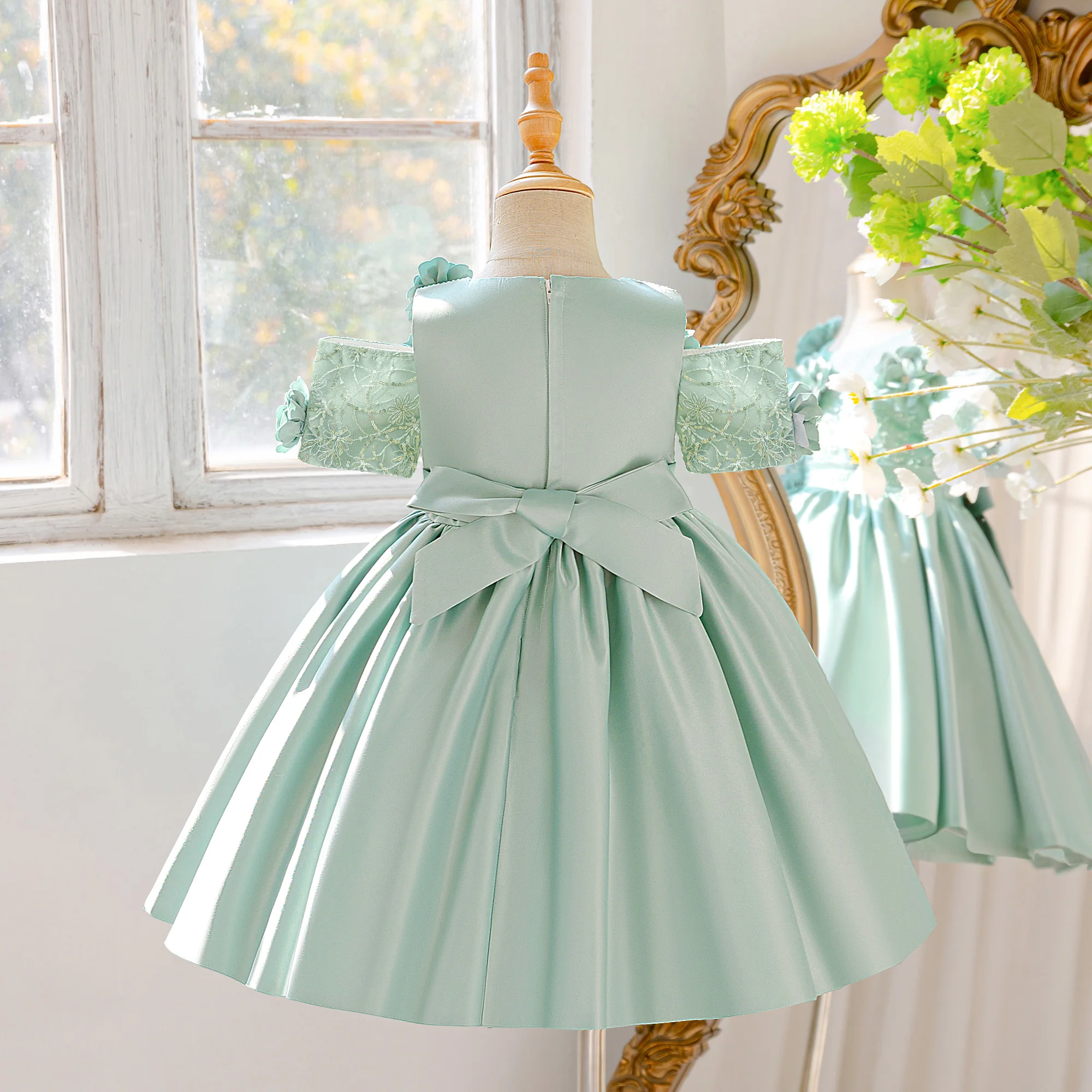 Summer Flower Party Girls Dress Elegant Wedding Bridesmaids Princess Prom Dresses for Girl Baptism Birthday Evening Kids Clothes view 2