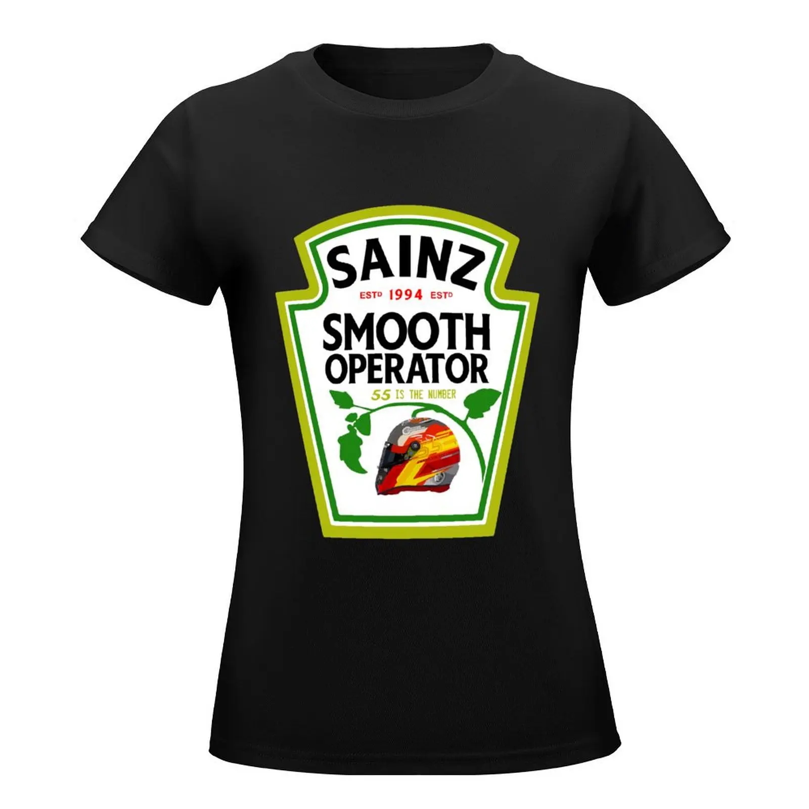 Carlos Sainz Smooth Chili Sauce T-Shirt Short sleeve tee Female clothing T-shirt Women