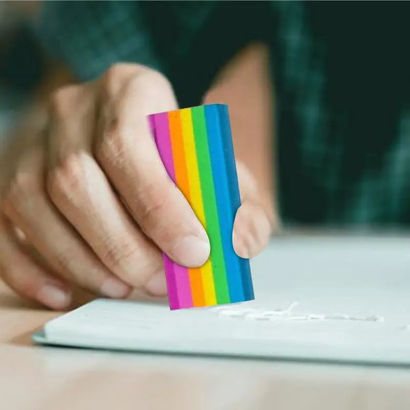 Borradores de arcoíris para niños, borrador de lápiz de arcoíris con versículo de la Biblia, rellenos de cesta de Pascua coloridos, papelería bonita, premios para el aula