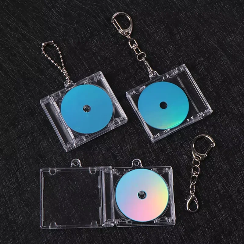 1pc NFC Functional CD Disc Key Chain Mini CD Case Keychain Peripheral Commemorative Album Key Holder For DIY Backpack Pendant