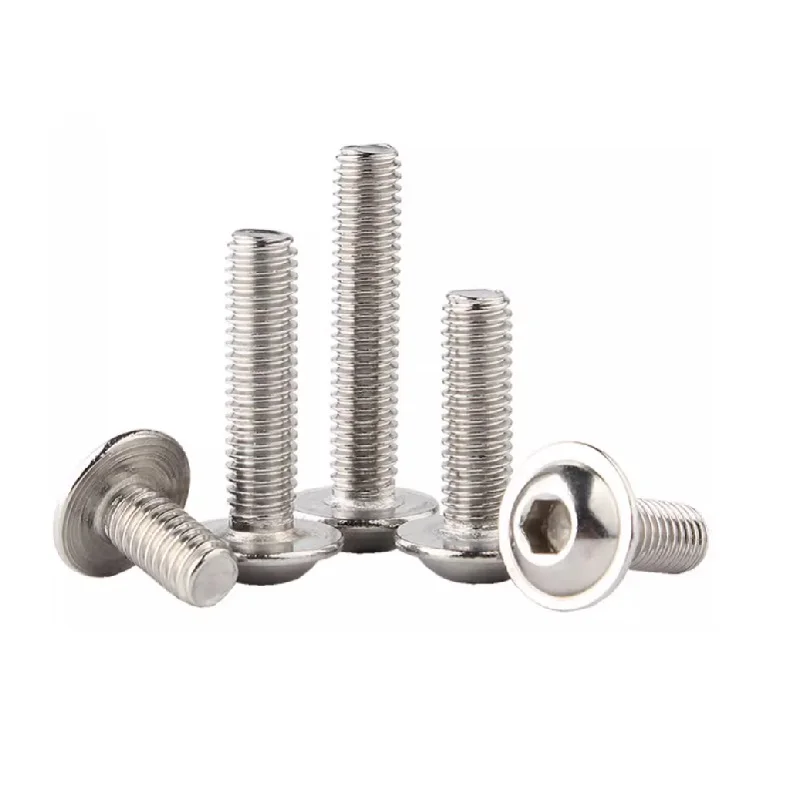 304 Stainless Steel Half Round button Flange Head with Washer Inner Hex Socket allen Screws Bolt M2M2.5M3M4M5M6M8M10