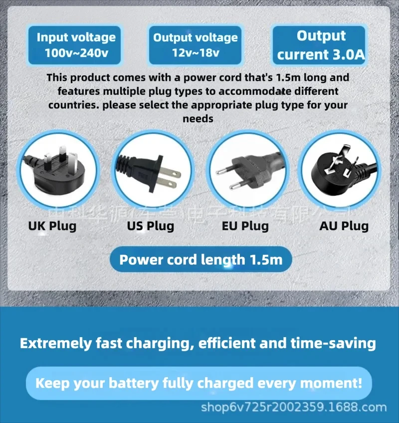 12V~18V 充電器 ミルウォーキー M18/M12/M14 バッテリー用 交換用リチウムイオンバッテリー充電器 EU/US/UK/AU プラグ LED 充電インジケーター