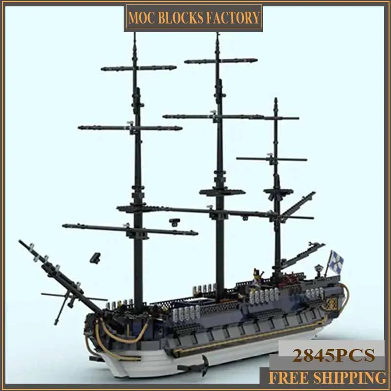 Military Ship Model Moc Building Bricks The Frog Battleship Technology Modular Blocks Gifts Christmas Toys DIY Sets Assembly