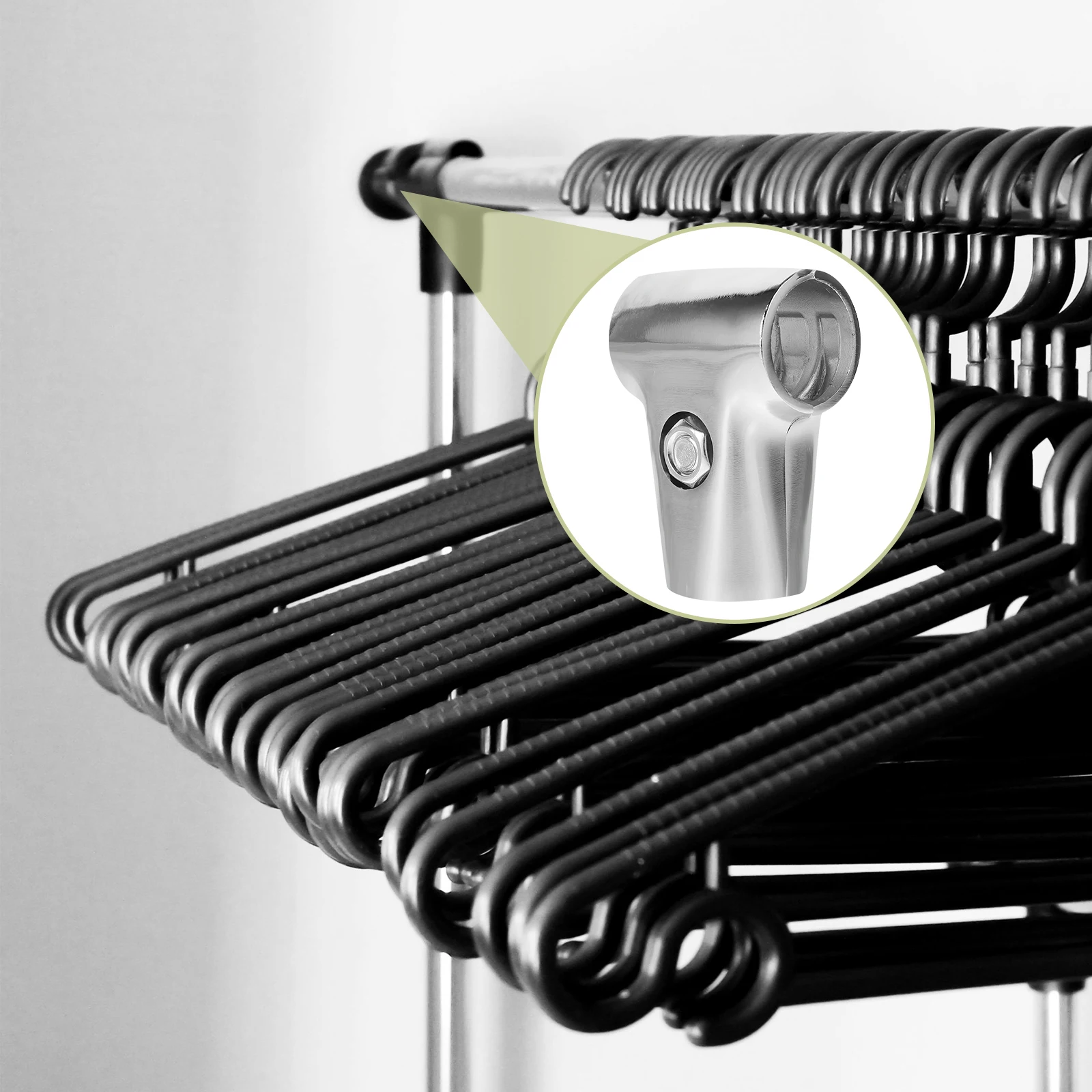 

2Pcs Stainless Steel Connectors T-Shaped Pipe Fittings 25mm Structural Connector For Racks Drying Shelves Silver