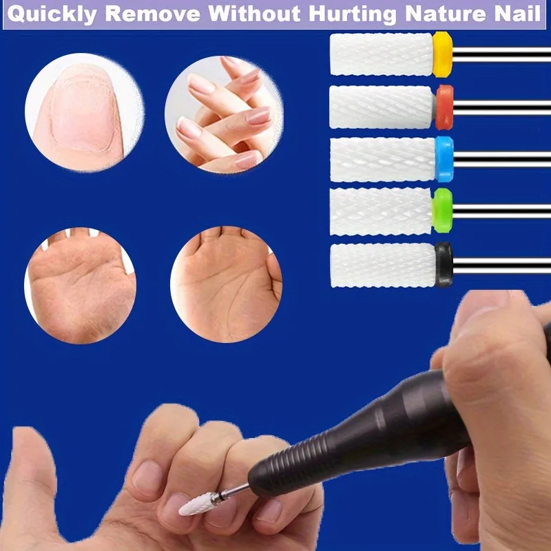 Kit-1/2/4PCS Ceramic Nail Drill Bit Milling Cutter, Electric Manicure Bit Files Pedicure Machine Polish Accessories