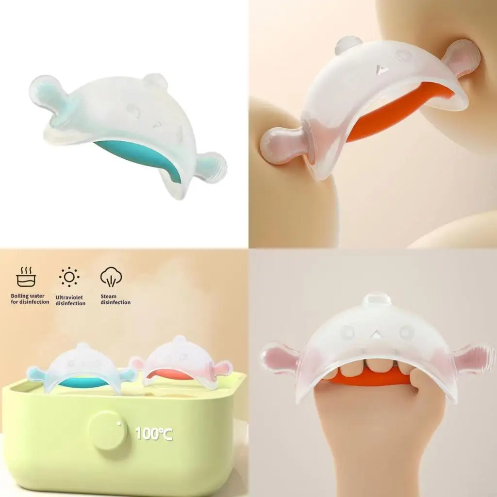 

76HF Silicone Baby Teether Toy Safe and Cartoon Mushroom Teething Toy for Soothing Teething Discomfort In Infants
