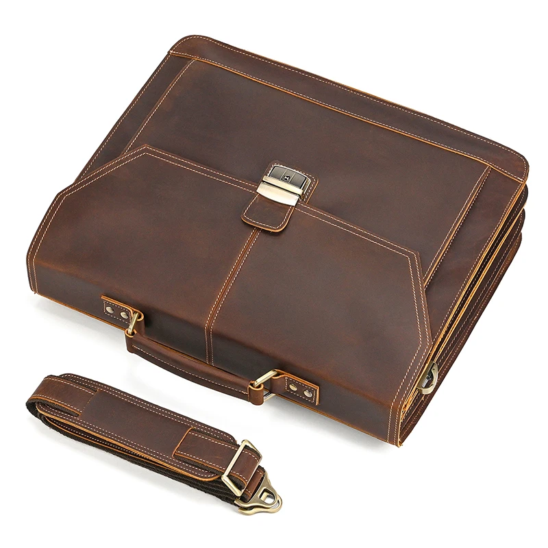 High Quality Laptop Briefcase Bag For Men Male 2026 New Arrivals Genuine Leather Briefcase Bag Real Cowskin Shoulder Bag Men