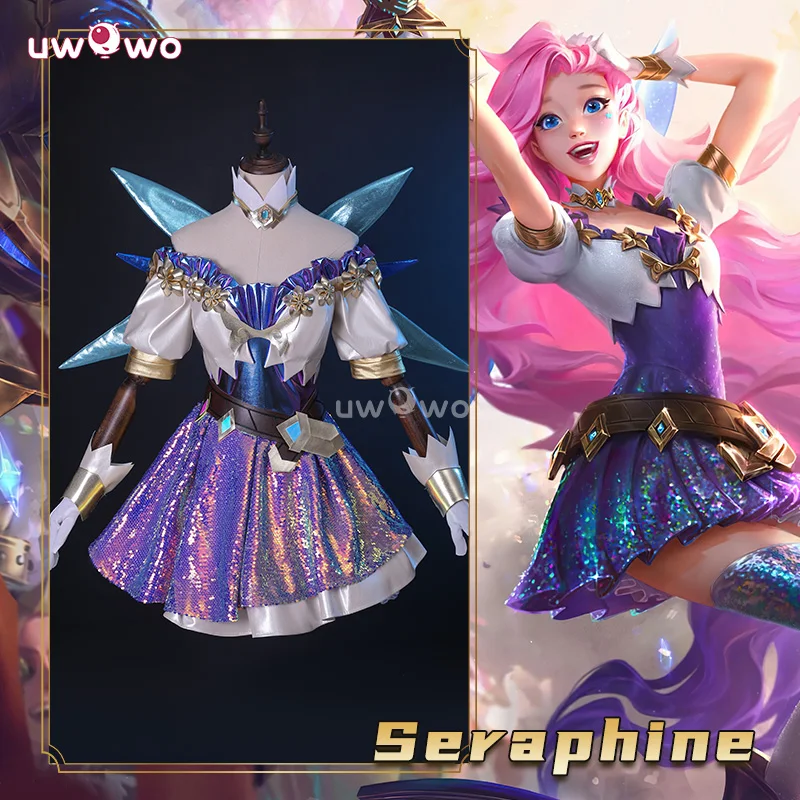 UWOWO Collab Серия: Игра LOL League of Legends Singerr Seraphine Косплей Костюм