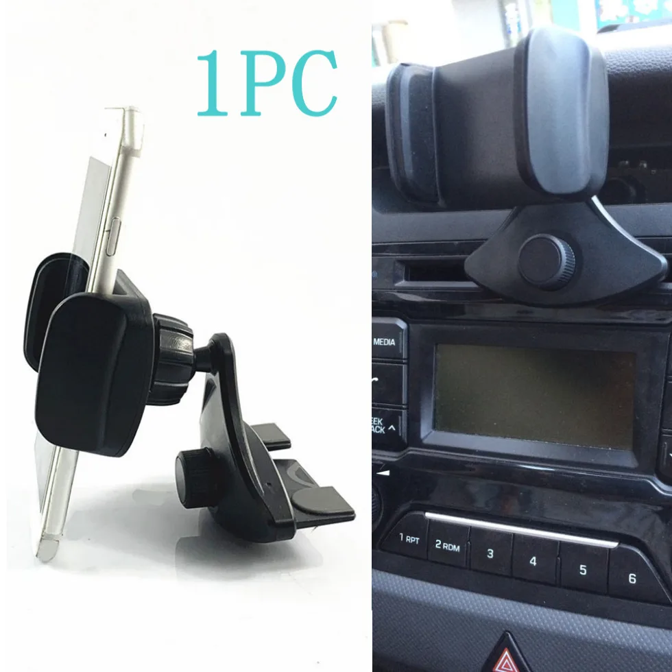 1pc Car 360 Rotation Stand Gadget Mobile Phone Holder CD Slot Stand For Iphone 8 XR XS Samsung Xiaomi Car Interior Accessories