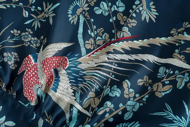 

Women's Phoenix Print Kimono Sve Open Cardigan Jaet 204 New Sle Batwing Sve Outerwear Loose Fit Mid-Length