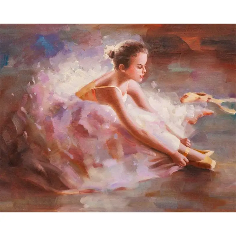 GATYZTORY 60x75cm Acryl Malerei Durch Zahlen Für Erwachsene Bild Zeichnung Ballett Tänzer Bilder Durch Zahlen Wand Dekor töten Zeit