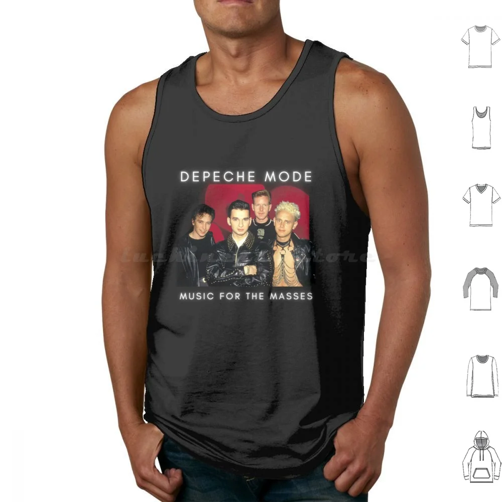 Modo 80s Camisetas sin mangas Chaleco Música sin mangas para las masas Celebración negra Anos 80 Synth Dave Gahan Andrew Fletcher Alan Wilder