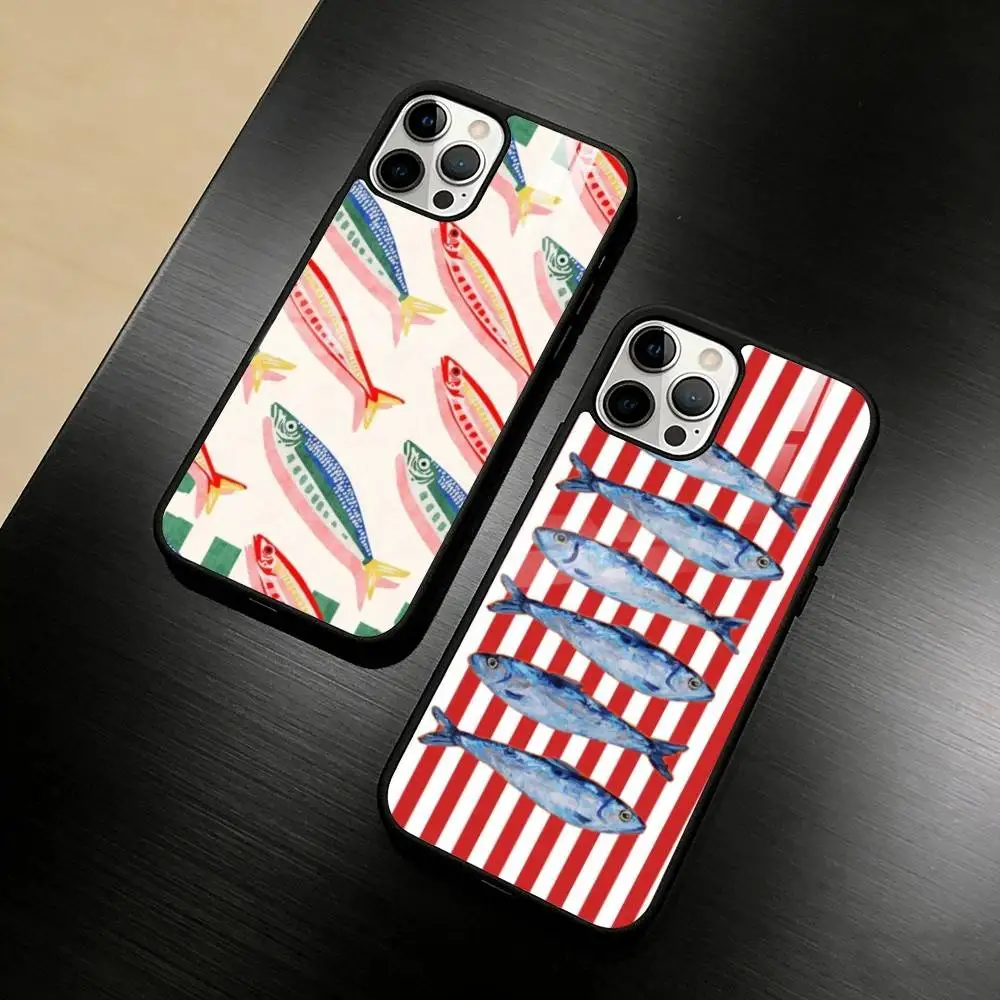 

Colorful S-Sardine L-Lobster Fish Phone Case For iPhone 17/16/15/14/13/12/Plus/Pro/Max for Magnetic Wireless Charging