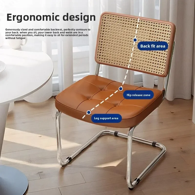 Exquisite Multi-functional Nordic dining chair home B & B antique designer rattan chair cafe back leisure chair