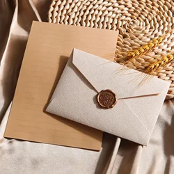 Sobre en blanco de piezas para invitaciones postales, caja de regalo para mensajes de 250g, 16,2x11,4 cm, bolsa de almacenamiento con textura para cartas de negocios y bodas, 50 unidades