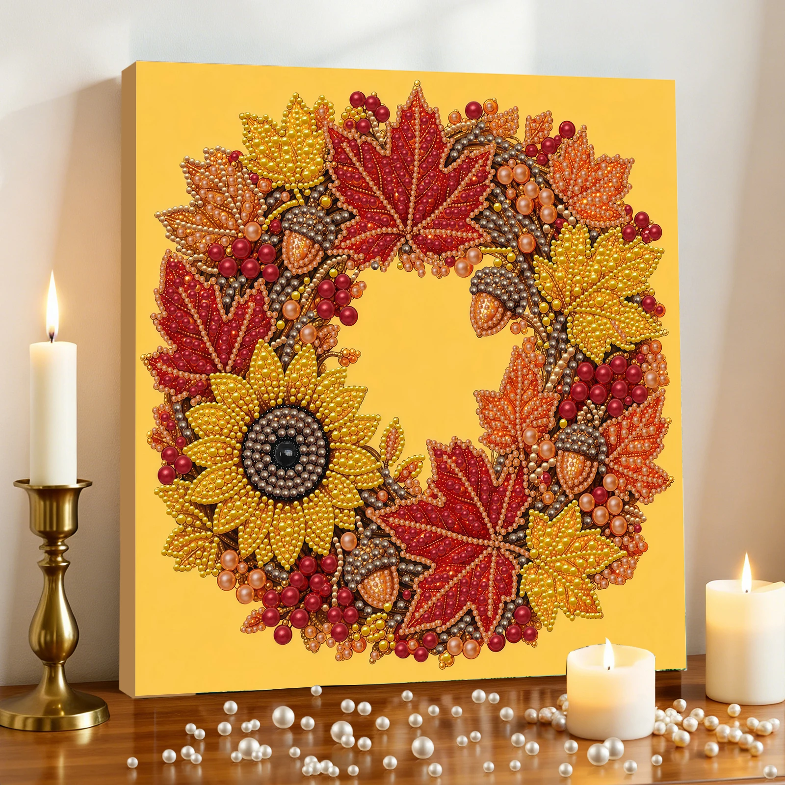 Autumn Maple Leaf Wreath DIY P - Craft Art Set 评论和价格