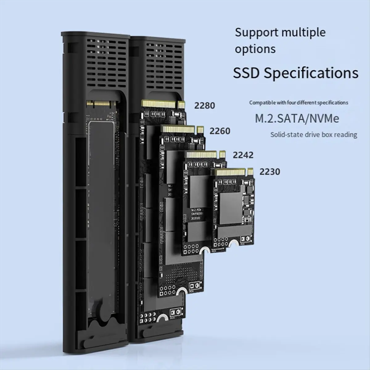 

Корпус NVMe SSD с двумя отсеками M.2 Корпус для жесткого диска с двумя отсеками NVMe 10 Гбит/с USB C 3.2 GEN2 Адаптер для внешнего жесткого диска
