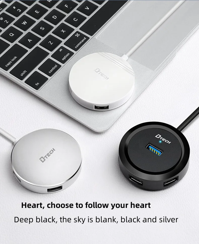 저 MOQ 1.2M 고속 충전 USB 허브 어댑터 컨버터 4 in 1 허브 윈도우 및 리눅스 지원 (원형)