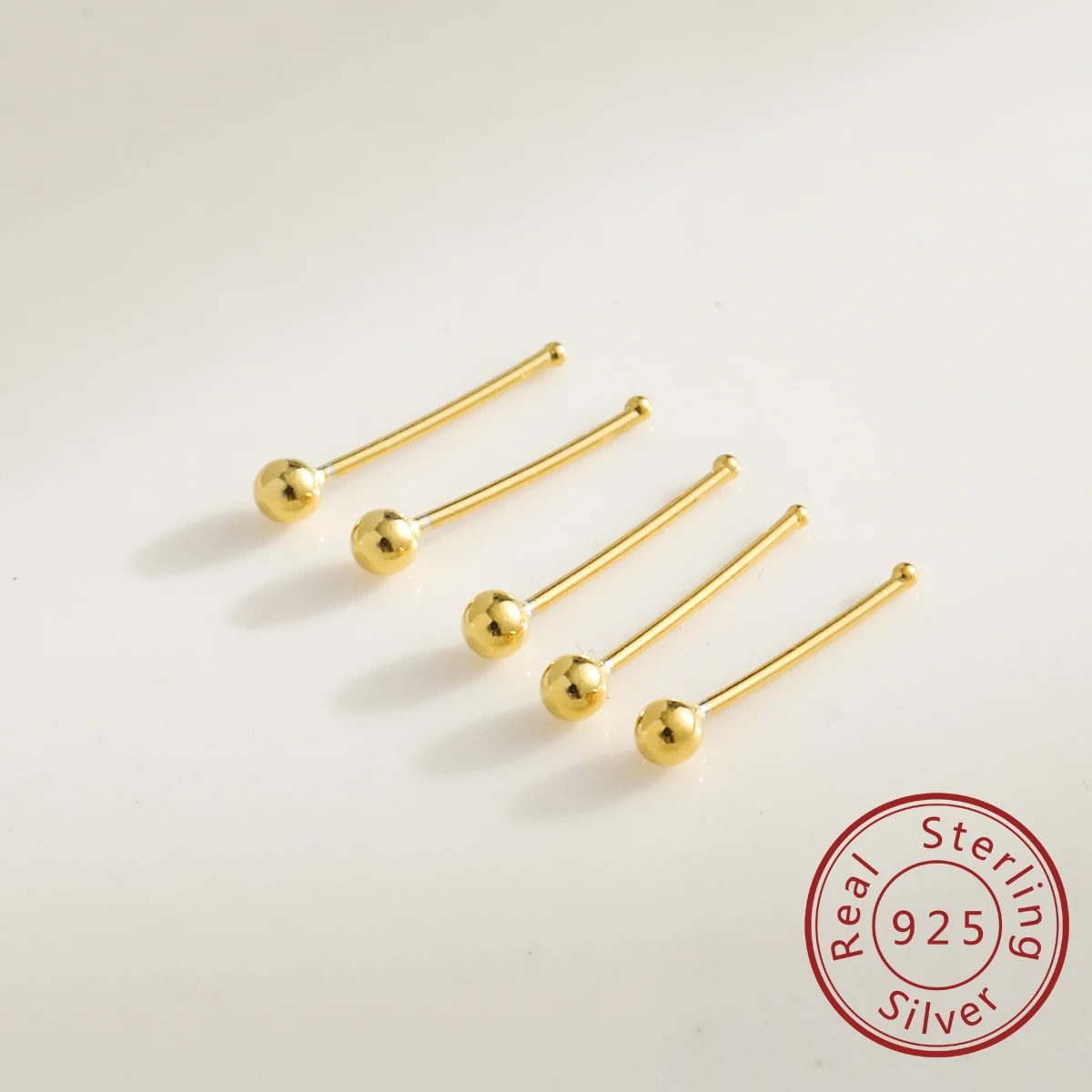 

5pcs 925 Sterling Silver Nose Stud 1.8mm Ball Nostril Studs Piercing Jewelry