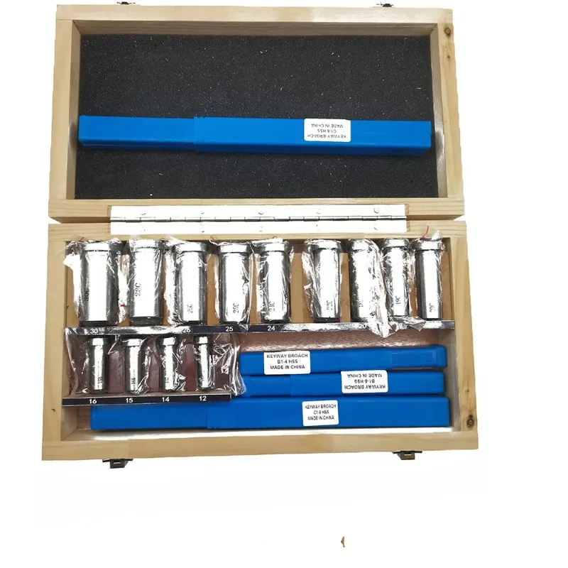 22pcs HSS Metric Keyway Broach Set, 12-30mm Bushings, for CNC Lathe