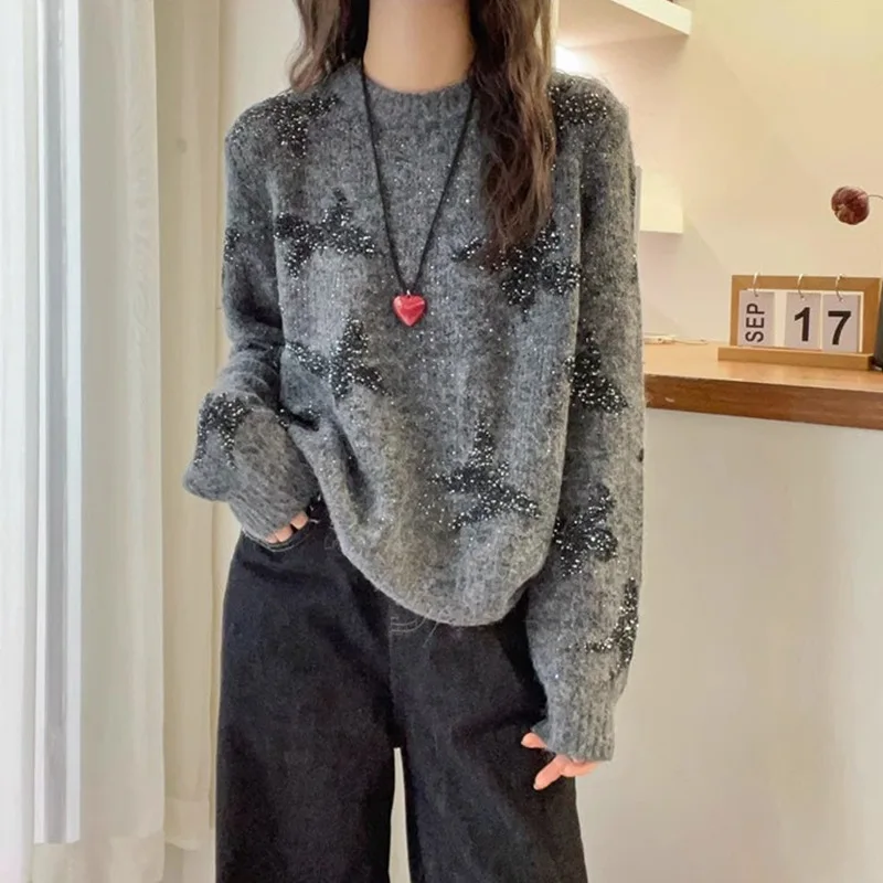 

Женский свитер в стиле ретро для тяжелой промышленности, осень-зима, элитный темперамент, утягивающие универсальные шерстяные трикотажные топы