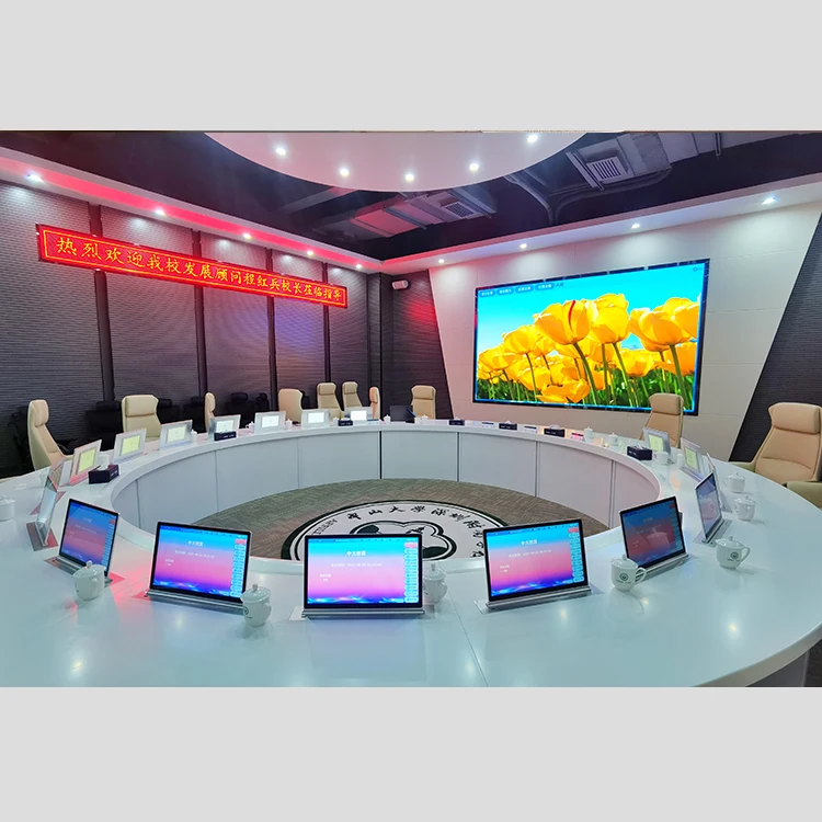 Customize Hidden Ultrathin Lcd  Lift Meeting System Motorized Microphone Lift Paperless Conference System