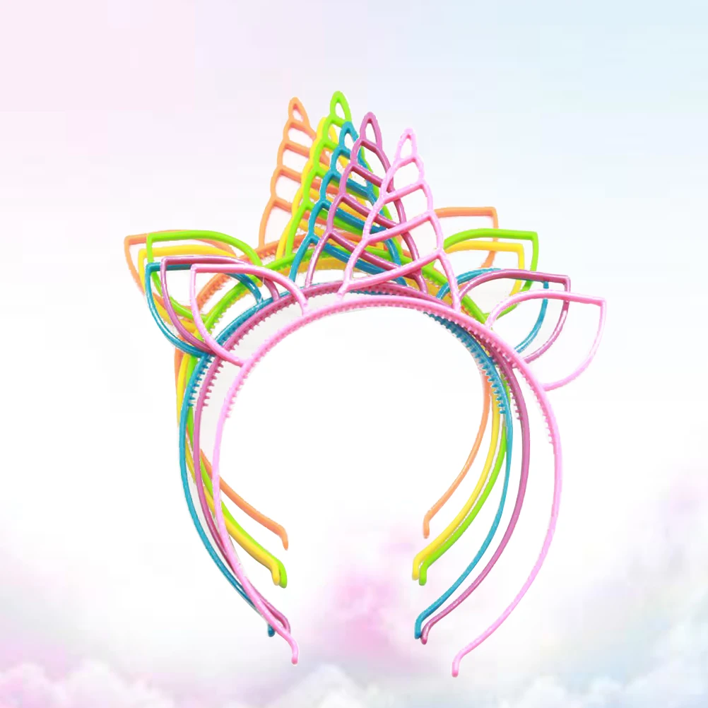 

24Pcs Plastic Unicorn Headband Colorful Party Hairbands Accessories for Kids Girls Children Hair Fashion Headband