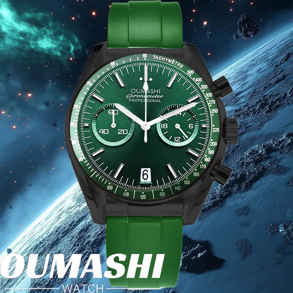高級 41.5mm クォーツ クロノグラフ ビジネスウォッチ メンズ VK64 スポーツ サファイアガラス メテオライト文字盤 アルミニウムベゼル vk63 ウォッチ