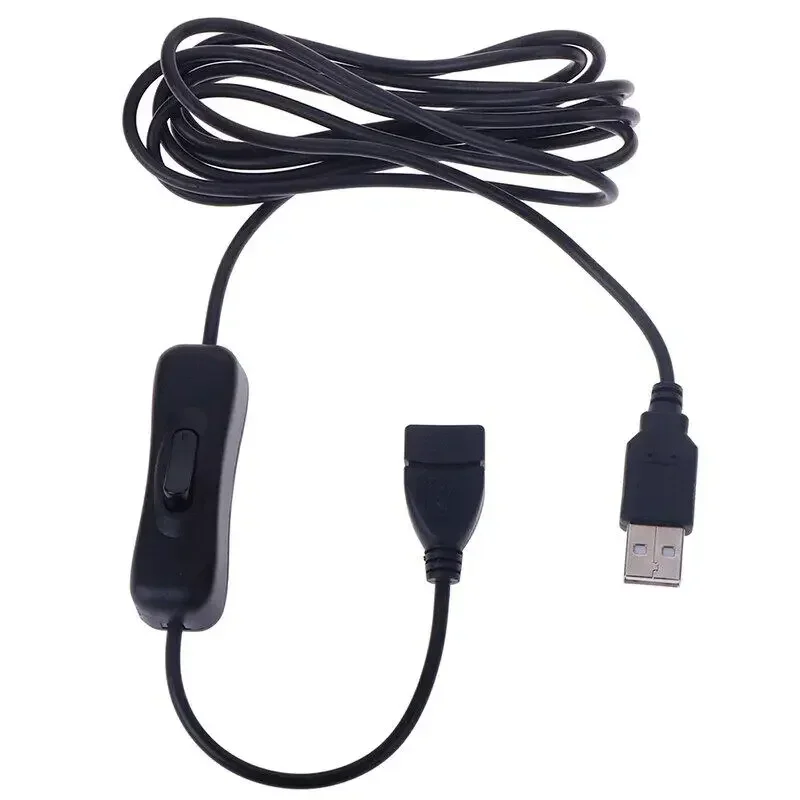 1PC 0.3m/1m/2m Black USB Extension Cable with Switch USB Male to Female Bus Control Cable 4 Core Data Cable USB Connector