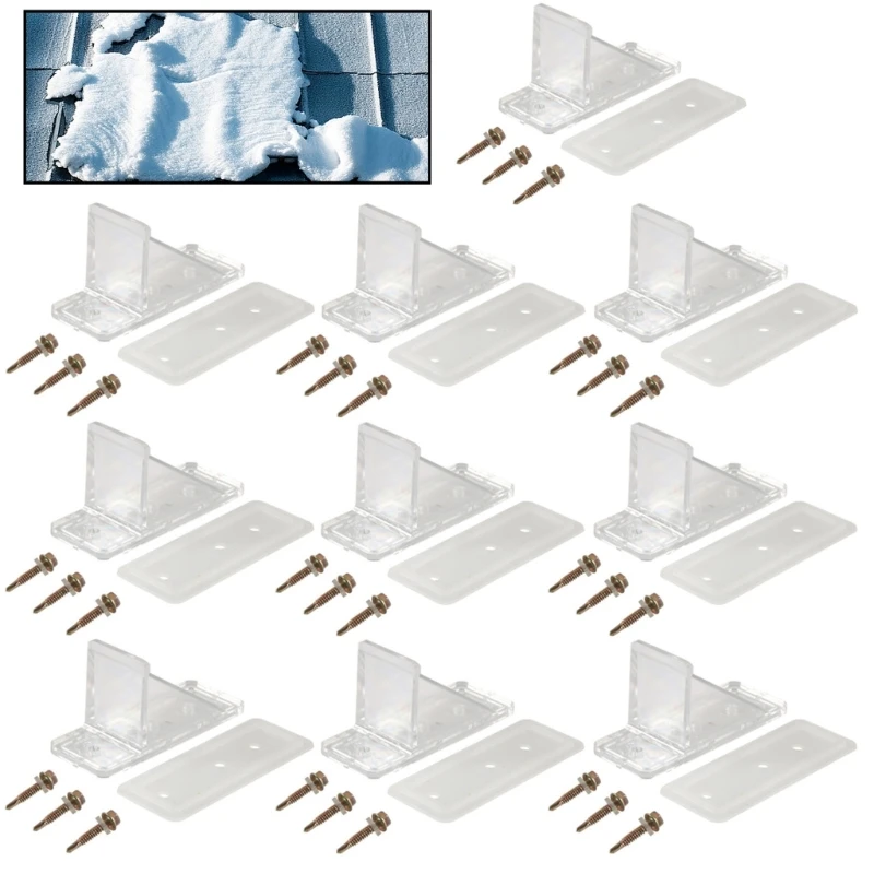 094D 10 Pack/Set Metal Roof Snow Guard With Perfects Seal Gasket & Mounting Screws For Gutter Metal Roof Stability