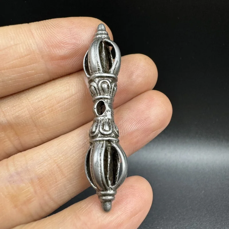 White copper five-pronged pendant ornament with Tibetan elements, vajra instrument craft item