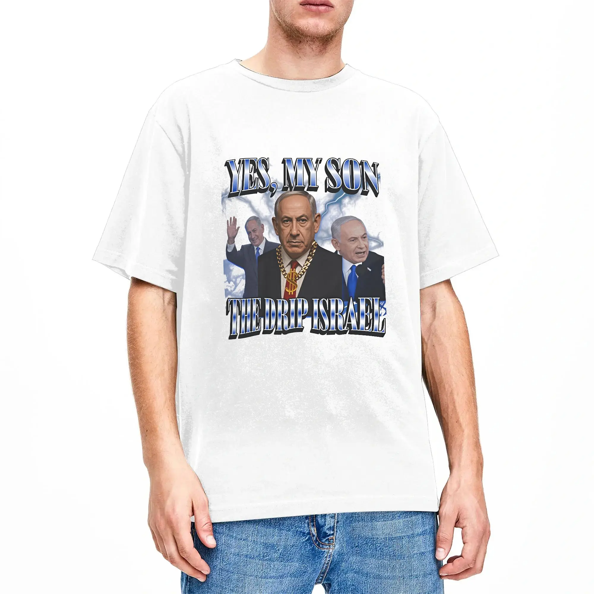 Benjamin Netanyahu Badass Funny Big Yahu Meme T-Shirt Sommer-Baumwoll-T-Shirts für Männer Design-T-Shirt Kurzärmelige lustige Kleidung – Detail 2