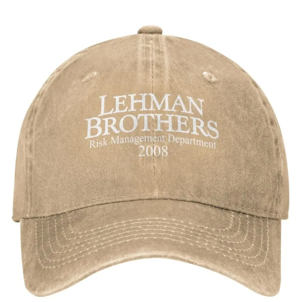 Lehman Brothers Risk Management 2008 Baseball Cap Bank Bankruptcy Trucker Hat Tennis Skate Snapback Cap Women Baseball Caps