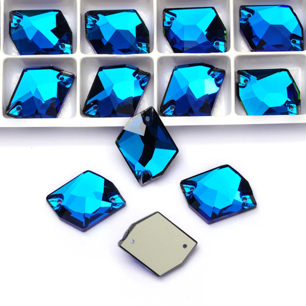 PUBRILEX K9 Strass-Edges Glas-Strasssteine mit Facettenschliff, Cosmic Aufnähsteine für DIY-Accessoires, Hochzeitskleidung, Kleider und Bekleidung – Detail 4