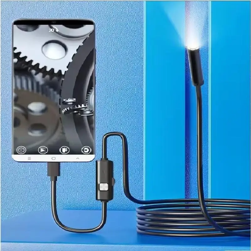 Type-C Inspection Endoscope Camera 5.5MM Waterproof Probe 6 LEDs USB Borescope for Kitchen Pipe Block Check