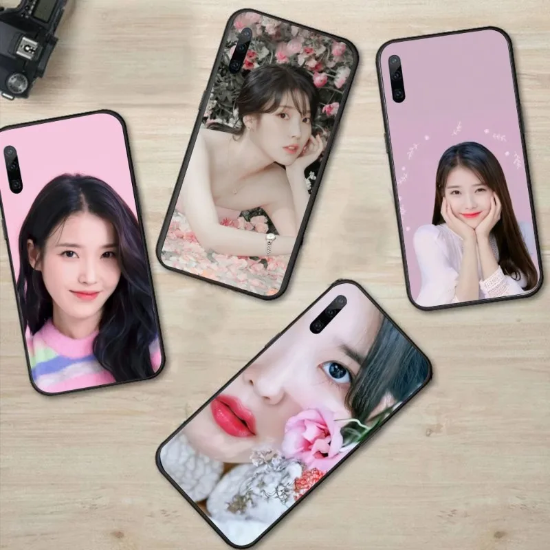 IU Lee JiEun Smart Phone Case for Huawei P50 P40 P30 Pro Lite P Smart 2021 2019 Magic 3 Black Soft Phone Cover Funda