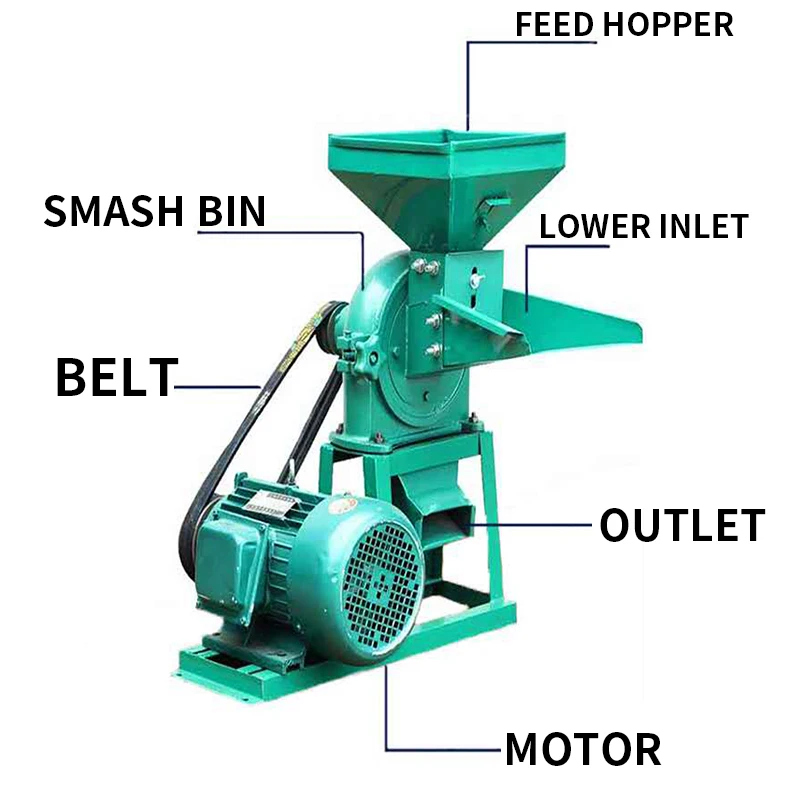 Haushalts elektrische kleine Mühle M-160 Mais zerkleinerten Reis und medizinische Körner Mehl Mahl pulver 100 kg/h Brecher