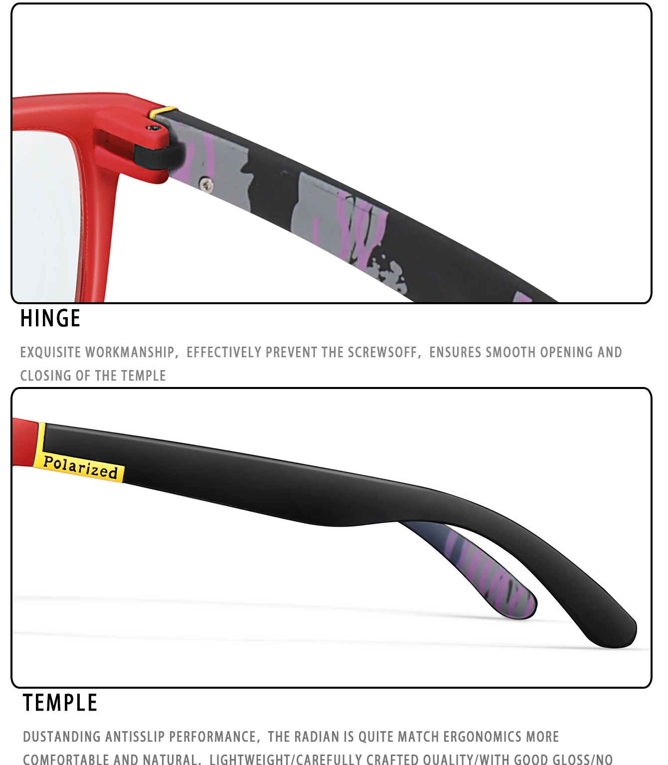 Photochrome Fahrrad-Sonnenbrille für Damen und Herren, quadratische Brille, Outdoor-Sport, Laufen, Wandern, Baseball – Detail 9