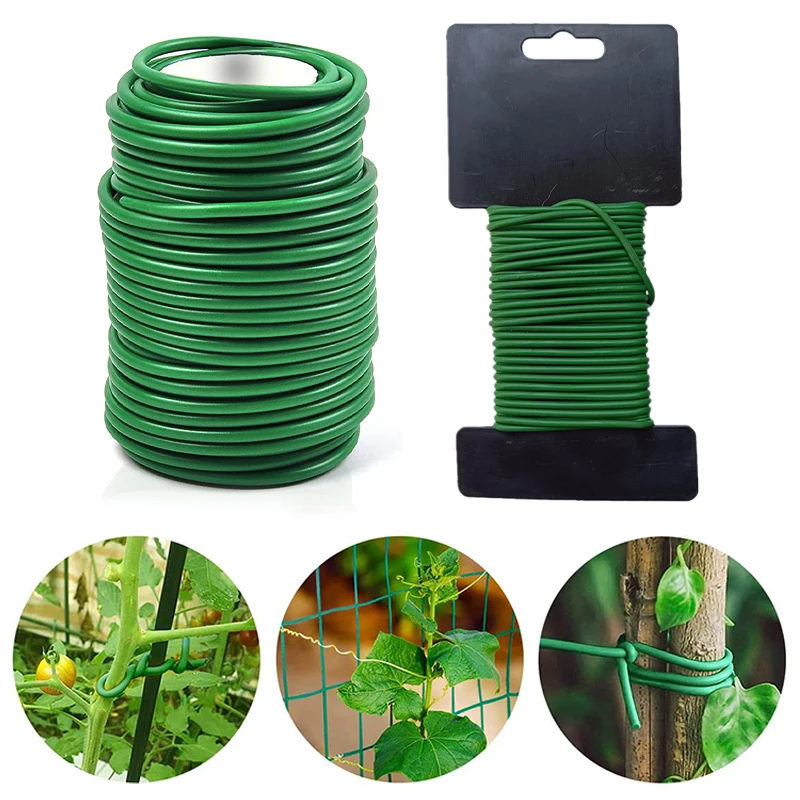 

10/20/30/50/100M Reusable Garden Plant Twist Tie Twisting Garden Branch Strap Bendable Wire Heavy Duty Soft Wire Garden Tools