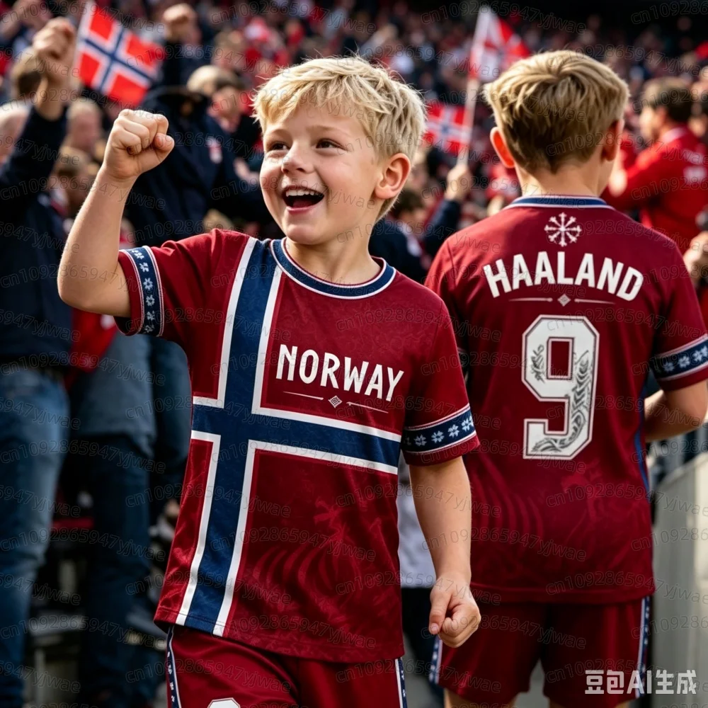 26 Sommer Jungen Mädchen HAALAND Nr. 9 Fußballtrikot T-Shirt Damen Herren Norwegen Fußballfans Männer Frauen Kinder Kurzarm-T-Shirt – Detail 10