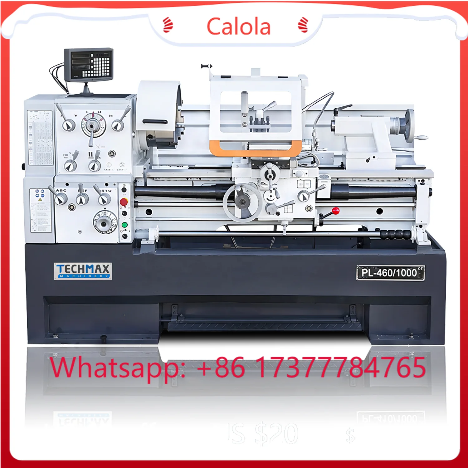 【Hot】PL-460 Manual Bench Lathe 58mm Spindle Bore Metal Lathe Machine
