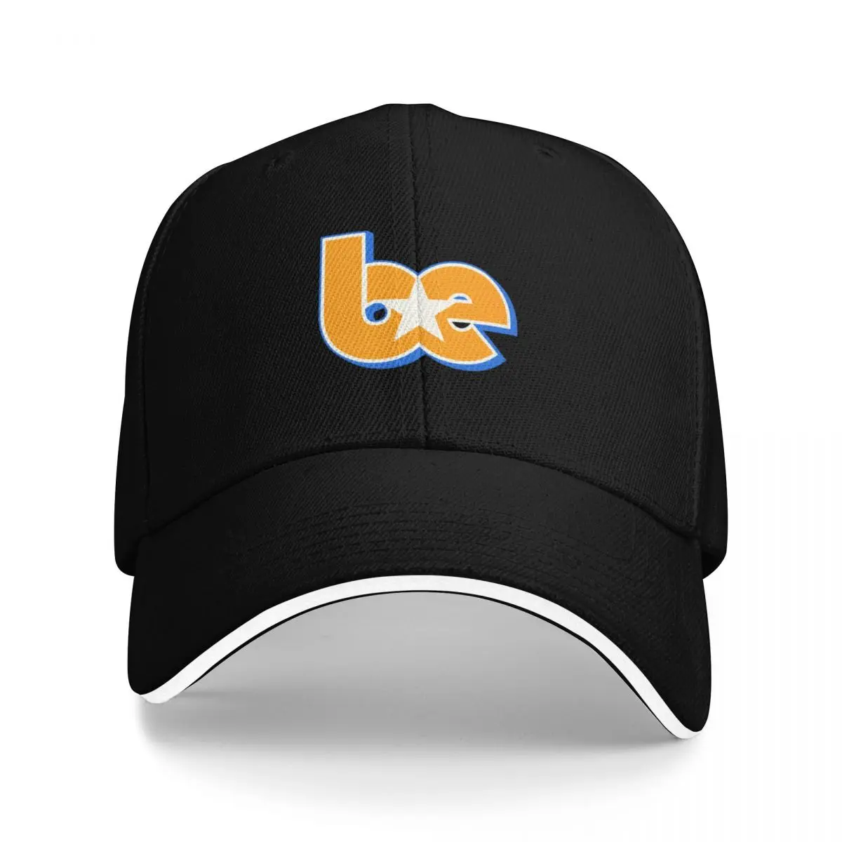 

BE Star Contrast Initials Outline Logo Orange Blue White Baseball Cap sun caps fashionable Caps For Men Women's