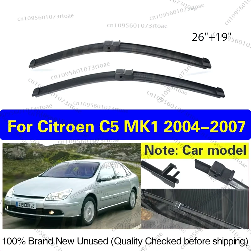 

2pcs For Citroen C5 MK1 2004 2005 2006 2007 Car Front Wiper Blades Soft Rubber Windscreen Auto Windshield 26"19" Car Accessories
