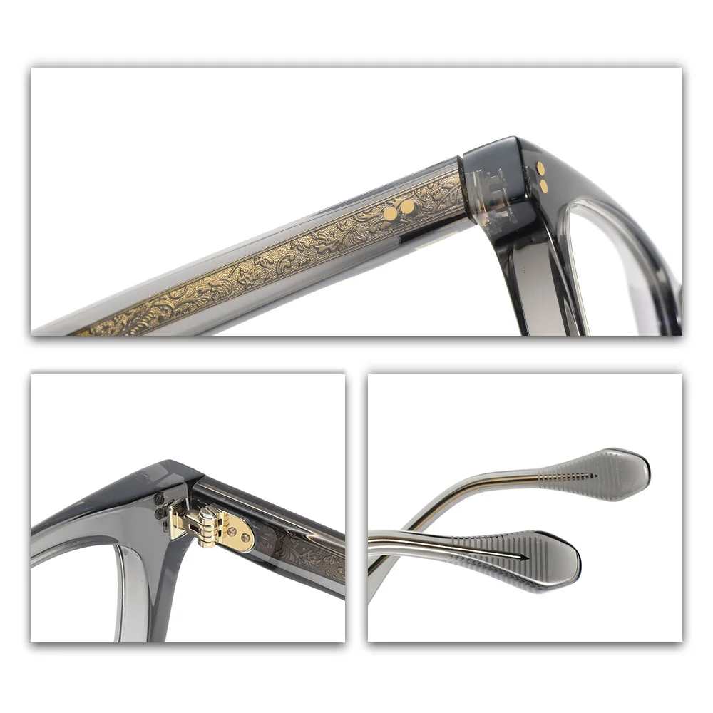 Lentes ópticas para hombre, montura de gafas cuadrada a la moda con montura de cuerno, acetato grueso para mujer, ordenador antiluz azul