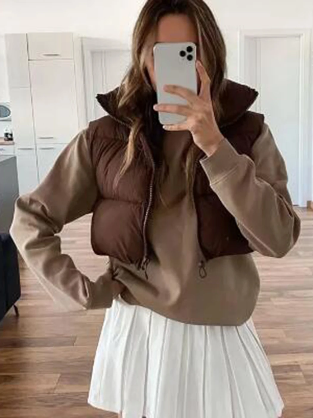 

Simple Solid Vests Jacket Parka Women Winter Fashion All-match Sleeveless Coats Ladies Casual Warm Chaquetas Mujer 2023