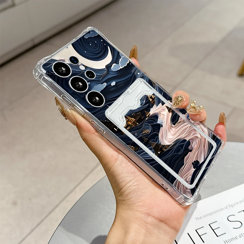 Magnificent Sunset for Samsung Galaxy S25 Ultra S20 FE S21 S22+ S23 Plus S24 S26 Edge softshell Transparent card pack phone case
